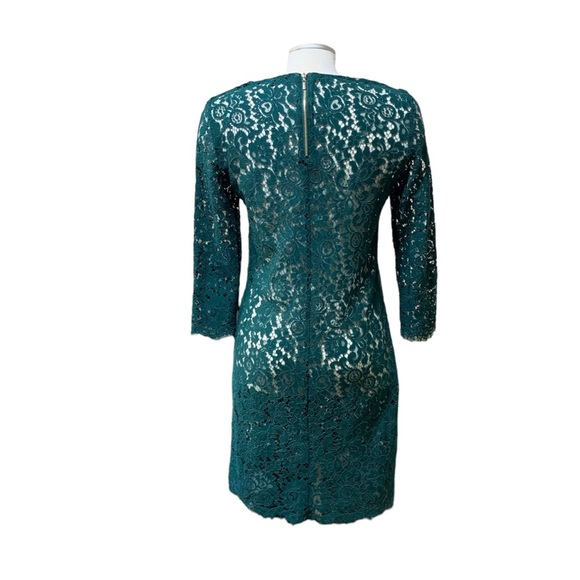 NWOT Dynamite Women’s Teal Green Lace Unlined 3/4 Sleeves Dress Size Small - Picture 3 of 15